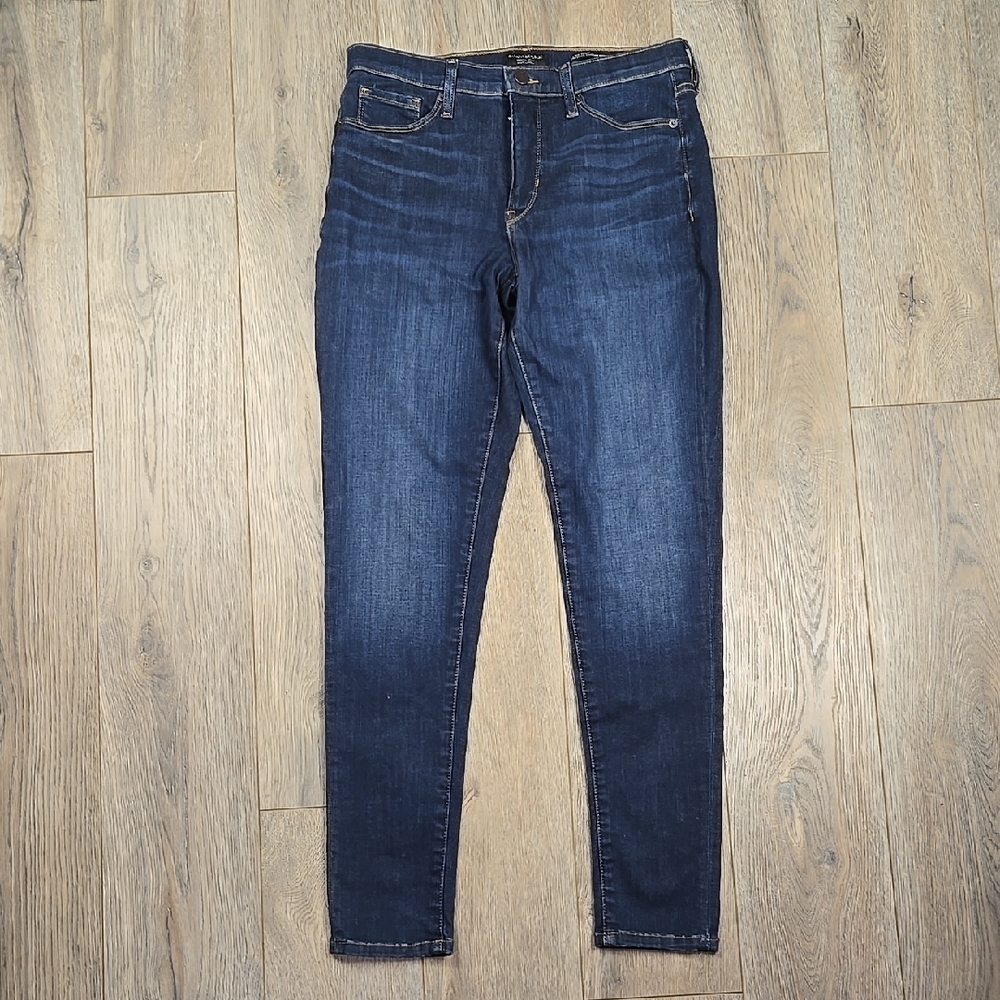 Banana Republic Dark Wash Mid Rise Skinny Stretch Jeans, Size 29 Long